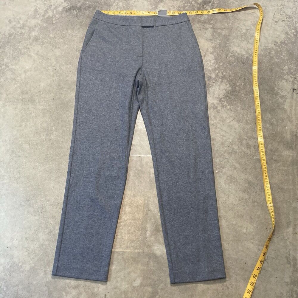 J Mclaughlin Pants Womens 8 Heather Gray Wool Blend Trousers Office Knit
